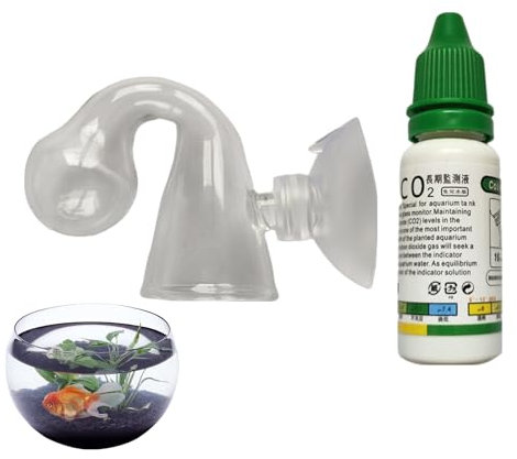 Rurunklee Kit de Test de CO2 en Verre pour Aquarium - Kit de Test de CO2 Transparent - Kit de Test Fonctionnel pour Aquariums, système de CO2, Aquarium