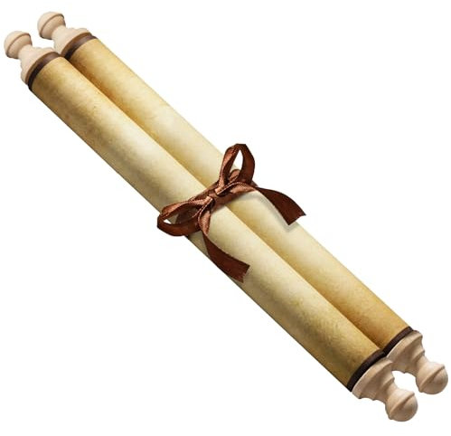 Makevivi 1 x Blanko-Papier mit Holzstäben, für freche oder schöne Listen, Schreiben, Hochzeitsgelübde, Einladungen, Liebesbrief, Cosplay-Requisite, Renaissance, 18 x 80 cm (Stil 1)