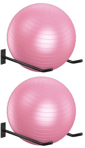 HZSSLKM Metall-Gymnastikball-Halterung (2er-Set), schwarzer Yoga-Ball-Ständer, Stabilitätsballhalter für Yoga-Bälle zu Hause, Fitnessstudio oder Studio