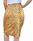 MUNAFIE Damen Glitzer Rock Pailletten Rock Sexy Party Rave Skirt Outfit Wickelrock Röcke für Damen Gold-L