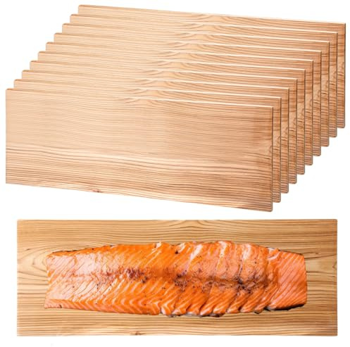 Landical Große Zedernholz-Grillplatten, 38,1 x 14,9 cm, passend für Lachs, Fleisch, Fisch und Gemüse, fügen zusätzlichen Rauch und Geschmack hinzu, schnelles Einweichen, einfach zu bedienende