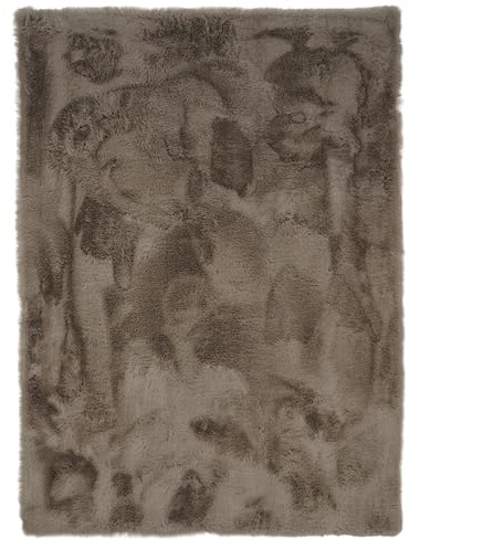 Consilio Concept Heaven Fellteppich 230x340 Taupe Teppich Supersoft 50 mm Höhe Soft weich Hasenfell Imitat beige braun Wohnzimmerteppich Kinderzimmerteppich Küchenteppich Flurteppich