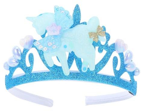ibasenice Einhorn Krone Stirnband Für Mädchen Blaues Diadem Für Kindergeburtstage Cosplay Und Partys Leicht Und Bequem Für Lange Tragezeiten Fantastisches Accessoire Für Kreative