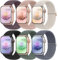 Higgs 6 Pack Solo Loop Braided Strap Compatible with Apple Watch Straps 10 41mm 45mm 49mm 44mm 40mm 42mm 38mm 46mm for Men Women,Nylon Elastic Strap for iWatch Ultra 2,Series 9 8 7 6 5 4 3 2 1 SE