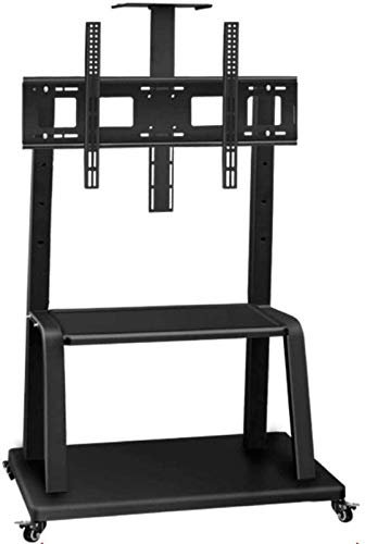 Universal Swivel Table Top TV Stand – Stainless Steel Floating TV Floor Stand for 32-70 Inches TVs - Black TV Floor Stand Cabinet Unit on Wheels
