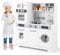 COSTWAY Cuisine Enfant avec Distributeur d’Eau & Machine à Laver, Cuisiniere Enfant avec Lumière & Effet Sonore, Micro-Ondes & Cafetière, Jeu de Cuisine pour Garçons Filles de 3 Ans+