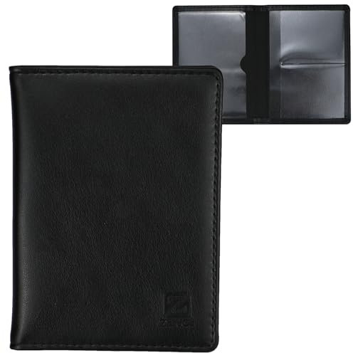 ZhaoCo Fahrzeugschein Hülle, Dünne Leichte Robust Schutzhülle für Führerschein Visitenkarten und Kreditkartenetui aus Kunstleder (Schwarz)