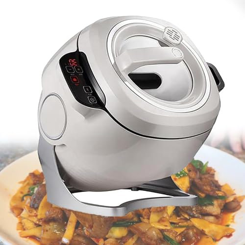 Cplsntaeam Portable Automatic Stir Fry Cooker, 6L Automatic Cooking Machine, 360° Automatic Rotation and 3 Speed Adjustable, Touch Panel Cooker Robot for Home Outdoor Camping,110V