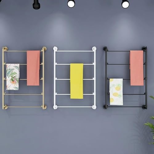 RCJCQSR Moderner Vinyl-Rollen-Präsentationsständer, Wandschal-Aufbewahrung, Organizer für Bandhalter mit 5 abnehmbaren Stangen, hängende Schals, Hijab, Tapeten (Größe: 1 Stück, Farbe: Weiß)