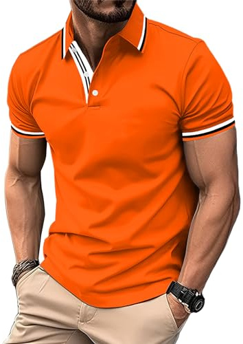 geeksport Men's Polo Shirt Short Sleeve Golf Polo Outdoor Breathable Tops for Mens Sports T-Shirt Work Tee