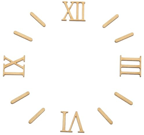 PATIKIL Kit Numeri Orologio 0.98 Pollici Numeri Romani/barre Verticali | Per Sostituzione Parti Numeri Orologio Digitale Fai Da Te, Accessori Numeri Orologio Autoadesivi, In Legno