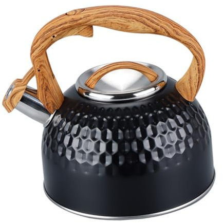 Zerodeko tetera whistle silber water boiler gas stove water heater teapot tostadora cuello de cisne recargable quemador condujo y hervidor de agua olla hirviendo acero inoxidable 304 Black