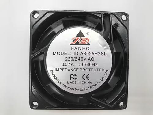 80MM Chassis fan，JD-A8025H2SL 220/240V 0.07A 8025 Insert type cooling fan