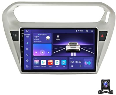 Doppel DIN Radio Mit Navi, 9 Zoll Touchscreen, 2 Din Autoradio MP5 Player Für Peugeot 301/Citroen C-Elysee Unterstützt BT, Radio FM/RDS, DSP, Carplay/Auto, Lenkradsteuerung,8 core m600s 6g+128g