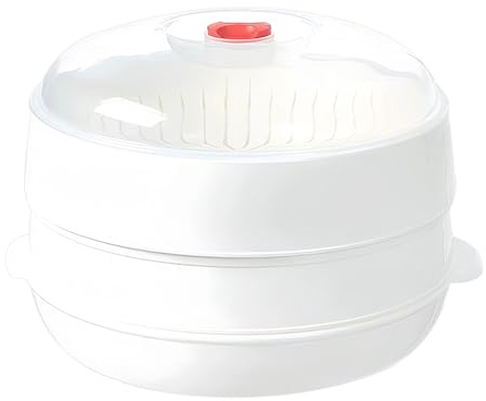 Amortiguador de microondas para cocinar - Cocer al vapor microondas con tapa - Utensilios de cocina resistentes al calor para el hogar hostelería empresa de alquiler de viviendas