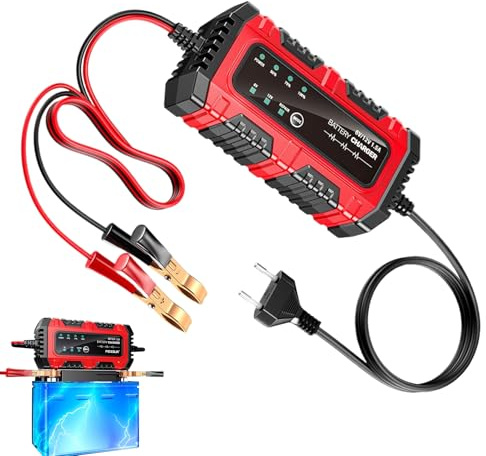 Gihioue Batteriepflegegerät Erhaltungsladegerät - 1,5A 6V/12V Boots Batterie Erhaltungsladegerät - Automatischer Batterie Erhalter Für Wohnmobil Auto Boot Marine Motorrad | Wartungsgerät