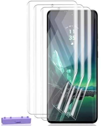 Zerrshoo 3 Pièces Protection écran pour Moto Edge 40/40 Neo | Hydrogel Transparent HD Souple en TPU Film protecteur avec Outil de Positionnement, Anti-Rayures, Compatible Coque