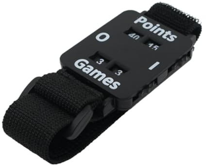Yechiry Tennis-Score-Counter-Uhr, Verstellbares Armband, Zweiachsige Anzeigetafel, Klar Lesbares Zifferblatt für Einzel-Doppel-Spiele, Ideal für Outdoor-Sportspiele (Black)