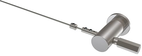 Interdeco Seilspanngarnitur (1 Set), Gardinen-Seilgarnitur, verchromt, Tavia, inkl. 5 Meter Gardinenseil