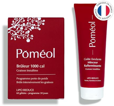 PACK BRÛLE GRAISSE 1000 Cal ǀ Programme Perte de poids ǀ Calories et Graisses Puissance 1000 ǀ Complément Alimentaire Naturel 30 jours, 60 comprimés Brûleur 1000 & Gelée Minceur ǀ POMÉOL