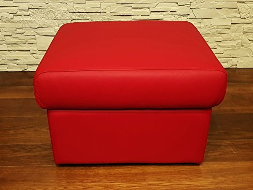 Quattro Meble Rot Echtleder Hocker Sitzhocker Rindsleder Sitzwürfel 60x55 Fußhocker Polsterhocker Echt Leder Puff