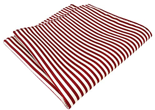 TigerTie Designer Seideneinstecktuch in rot signalrot weiß gestreift - Einstecktuch 100% Seide