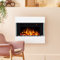 Noble Flame LIMA Wandkamin Elektro-Kamin - Elektroeinsatz PARIS 660 button – LED Flammeneffekt – Dekoholz Gluteffekt – schwarze Acrylsteine
