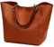 Valleycomfy Damen Tasche Einkaufstasche Pu Leder Handtasche Schultertasche (Braun)