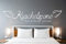 Tjapalo® A13 Kuschelzone mit Namen und Datum - Wandtattoo für Schlafzimmer, Sprüche und Liebe - Farbe: dunkelgrau, Größe: B200xH40cm
