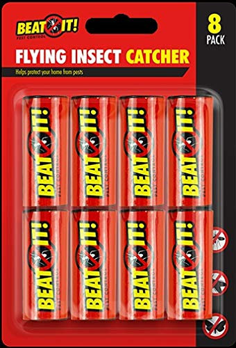 Yellow Paper Flying Insect Catchers, 5 x 2 x 2 cm (8 Pack) - Poison-Free Traps, Safe, & Easy to Use for Indoor & Outdoor Spaces