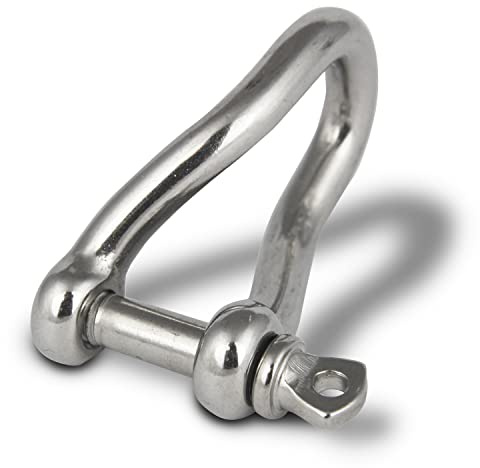 PROTECH 2 Stück Edelstahl Schäkel 6mm für Drahtseil bis 12mm Gedrehteschäkel Rundschäkel A4 V4A Schaekel gedreht