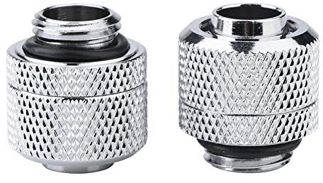 ASHATA 2PCS 2 '' G1 / 4 Anschraubtülle für PC Wasserkühlung,Eiszapfen Schnellverschlusskupplungsset mit verstecktem Silikonring,Two-Touch Verschraubung Eiszapfen Doppelnippel für CPU Wasserkühlung