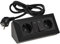 ChiliTec 2-fach Steckdosenblock Aufbau-Steckdose mit Schalter 1,5m Kabel Schwarz 2x 230V schaltbare Steckdosen + 2x Wippen-Schalter I Ecksteckdose mit 90° Winkel I 230V Unterbau Aufbau Montage