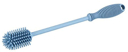 WENKO Goupillon en silicone Sia Bleu - Brosse de nettoyage, brosse à verres, Silicone, 3.5 x 25 x 3.5 cm, Bleu