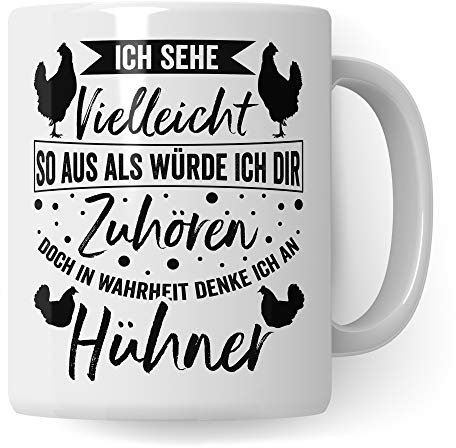 Pagma Druck Hühner Geschenk Tasse Huhn Becher Geschenkidee Kaffeetasse Hühnerhalter Spruch Hühnerstall Motiv Kaffeebecher