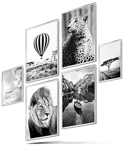 BLCKART Infinity Marke Poster-Set Travel Wild - beidseitig bedruckte Wandbilder - Premium Poster - Bilder zur Wanddekoration - Größe L 4x A3 und 2x A4