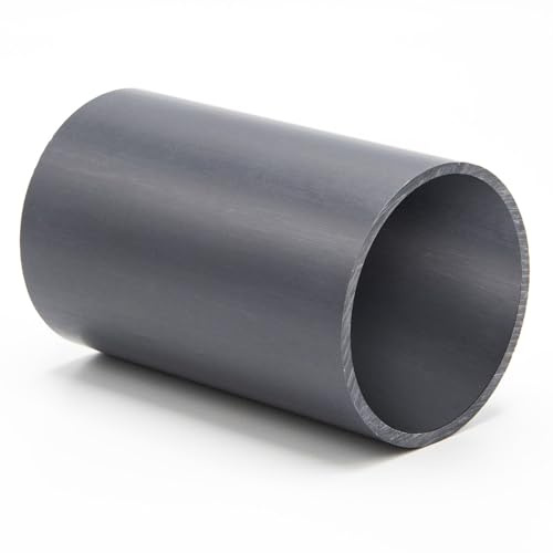 Baumaxxe PVC Rohr 50mm - Kunststoffrohr 10 cm - 10 Bar - bm106 | 1 1/2 Zoll, 2,5mm Wandstärke, glatte Rohrenden zum Verkleben in KlebeMuffe 50mm, Pool Zubehör für Poolverohrung 50mm