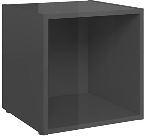 vidaXL Mobile Porta TV Grigio Lucido 37x35x37 cm in Legno Multistrato