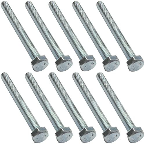AERZETIX - C47292 - Lot de 10 pièce - Boulons M5x50 - à tête Hexagonale - Ø5x50mm - DIN 933 - Classe 8.8 - en Acier Zingué - Bricolage - Outillage d'assemblage/Quincaillerie