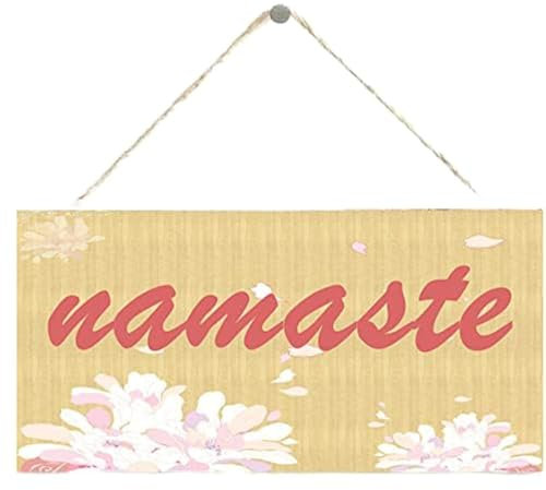 Wood Products Namaste at Home Holzplankenschild Yoga Schild Namaste Schild Yoga Dekor Yoga Studio Dekor Yogi Dekor Meditationsraum Dekor Größe 12,7 x 25,4 cm Xiaobaobe002 (Bdanmiji15)