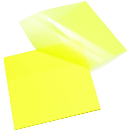 Transparente Haftnotizen,Selbstklebendes Transparent Sticky Notes,Wasserfest Haftnotizzettel Set,Wiederbeschreibbar Klebezettel,für Schule,Büro,Studenten,Bürodokumenten,Büchern,75×75 mm,50PCS (Gelb)