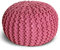 casamia Pouf Ø 55 o. 45 cm Strickhocker Sitzpouf Bodenkissen Premium Outdoor nachhaltig Größe ø 55 cm, Farbe pink - Rosebloom