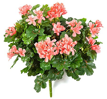 artplants.de Künstliche Geranie KAISA auf Steckstab, rosa, 35cm - Künstliche blühende Pflanze