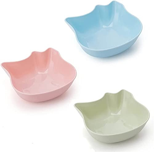 3PCS Cat Bowls Plastic Cat Food Bowl Anti Slip Multipurpose Cat Feeding Bowls Water Bowl for Kitten Dog Small Animal