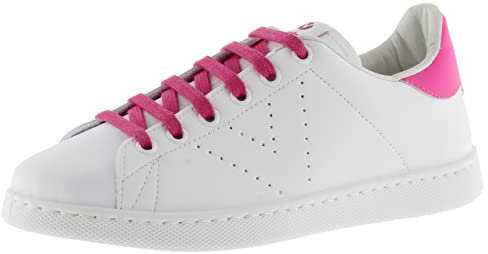 victoria 1125306-WOMEN Sneaker Tenis Effetto Pelle & Dettagli Fluoro a Collo Basso Donna Fucsia 38