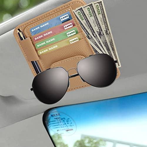 Auto Sun Visor Organizer sonnenblenden Organizer Auto Sonnenblende Tasche Auto Interieur Leder Zubehör Aufbewahrungstasche Auto Sonnenblende Organizer (Nicht-gerade Weiss)