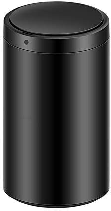 Poubelle Smart Poubelle en Acier Inoxydable Ménage Salon Poubelle avec Couvercle Rond Cuisine Induction Poubelle (Noir 20L)