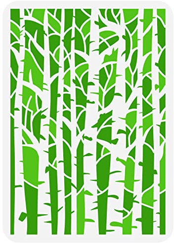 FINGERINSPIRE Weiße Birke Malschablone 21x29.7 cm Wiederverwendbare Baumstämme Muster Zeichnungsvorlage DIY Kunst Pflanzen Baumdekoration Schablone Zum Malen Auf Holz Mauer Papier Und Möbel