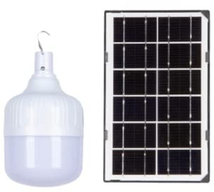 Jandei - Bombilla de LED Solar Portatil 50W 6500K Lampara solar. Perfecta para Exteriores, Jardines, Terrazas.
