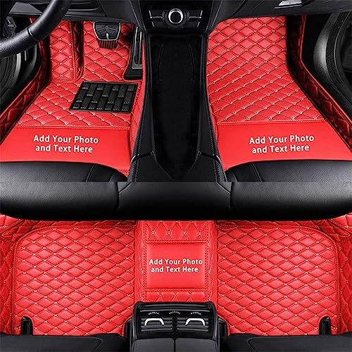 Custom Auto-Fußmatten für Peugeot für 206 207 307 308 408 508 3008 4008 5008 Leder Wasserdicht Abriebfest Mit Aufbewahrungstasche Auto-Fussmatten,Farben:Rot